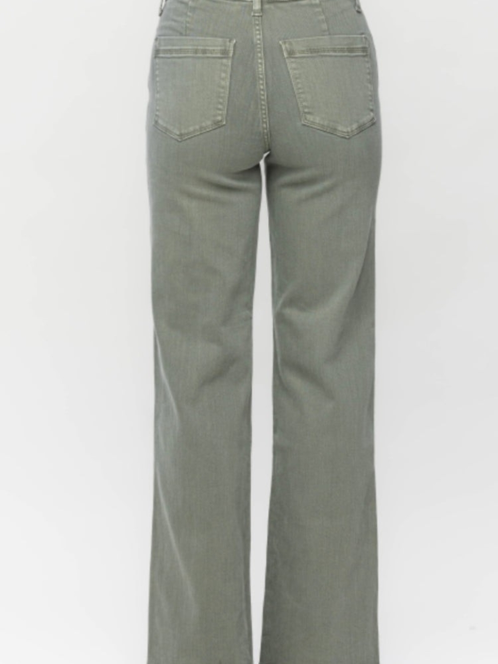 Judy Blue Olive Green Wide-Leg High-Rise Jeans